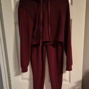 New Mix Burgundy Hoodie and Joggers Set